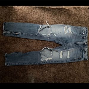 Stacked skinny pacsun denim jeans with zippers